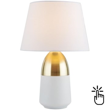 Searchlight - Dimbar touch bordslampa TOUCH 1xE14/40W/230V vit/guld
