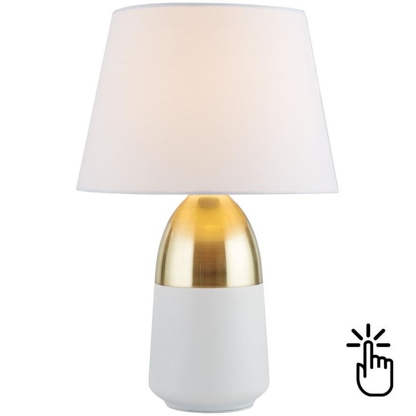 Searchlight - Dimbar touch bordslampa TOUCH 1xE14/40W/230V vit/guld