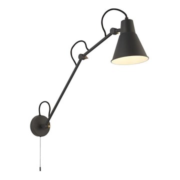 Searchlight - Dimbar vägglampa SWING ARM 1xE27/20W/230V antracit