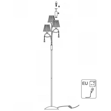 Searchlight - Golvlampa SIMPLICITY 3xE14/60W/230V skinande krom