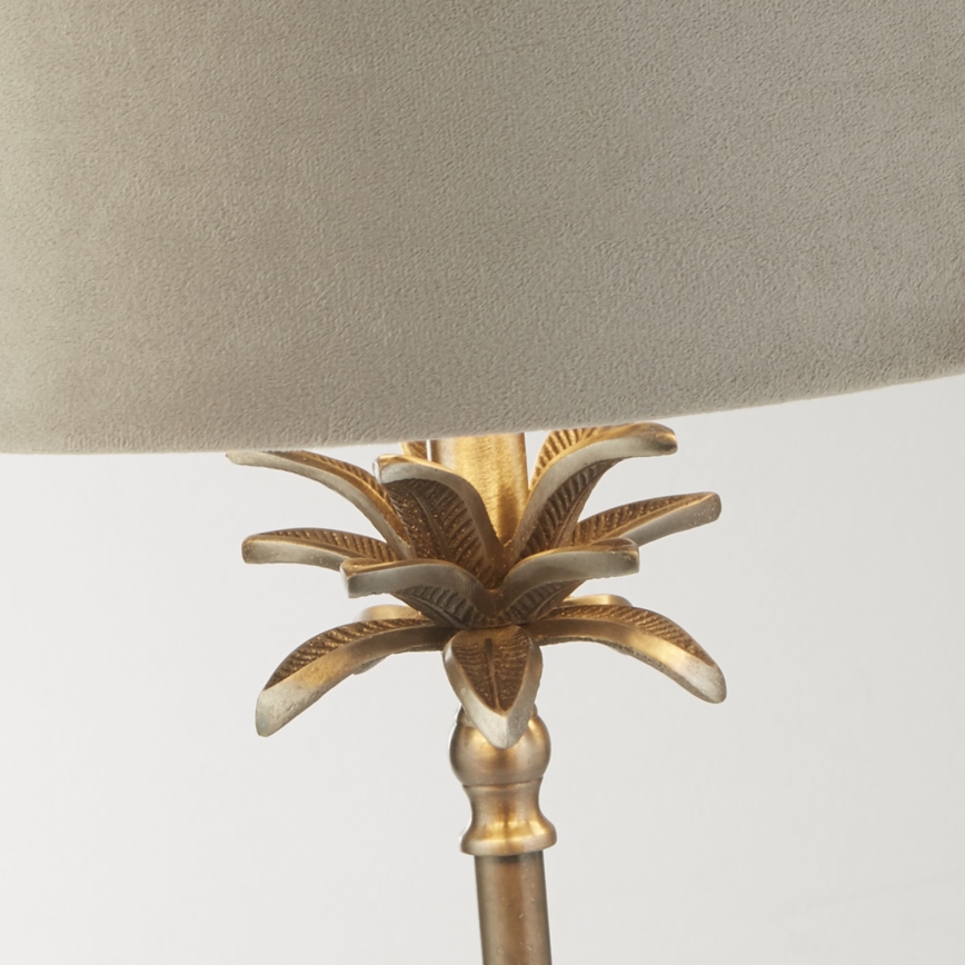 Searchlight - Bordslampa PALM 1xE27/10W/230V beige/matt krom