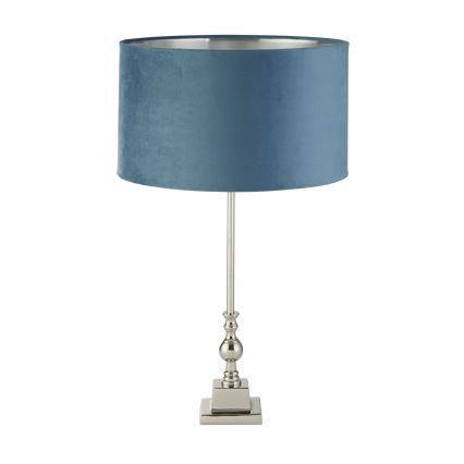 Searchlight - Bordslampa WHITBY 1xE27/10W/230V blå/skinande krom