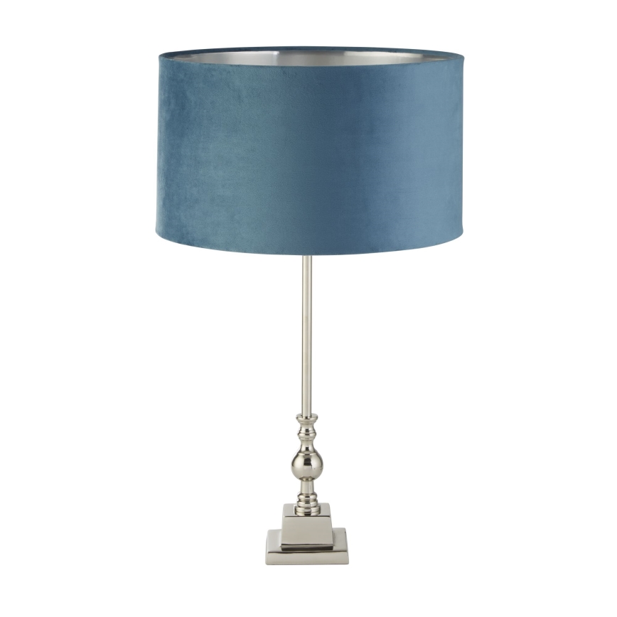 Searchlight - Bordslampa WHITBY 1xE27/10W/230V blå/skinande krom