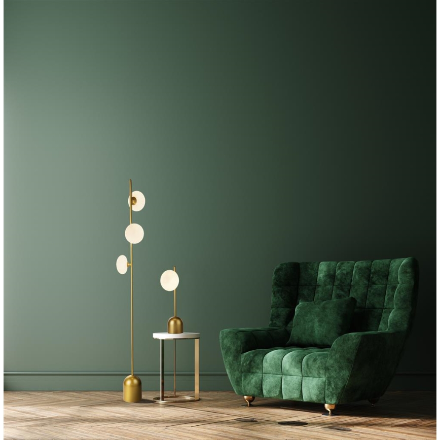 Searchlight - Golvlampa PEBBLE 3xG9/33W/230V mässing