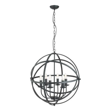 Searchlight - Kedjehängd ljuskrona ORBIT 6xE14/60W/230V svart