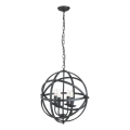 Searchlight - Kedjeupphängd ljuskrona ORBIT 4xE14/60W/230V svart
