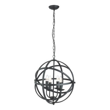 Searchlight - Kedjeupphängd ljuskrona ORBIT 4xE14/60W/230V svart