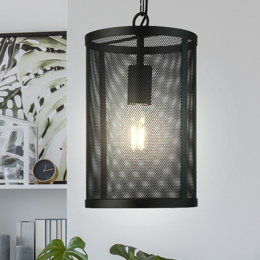 Searchlight - Ljuskrona med kedja FISHNET 1xE27/60W/230V svart