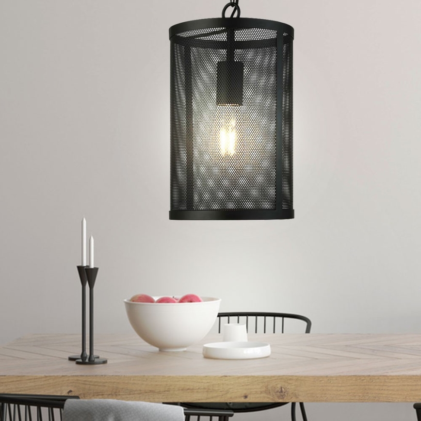 Searchlight - Ljuskrona med kedja FISHNET 1xE27/60W/230V svart