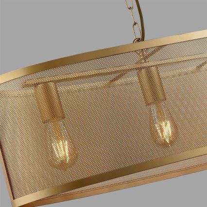 Searchlight - Ljuskrona med kedja FISHNET 4xE27/60W/230V guld