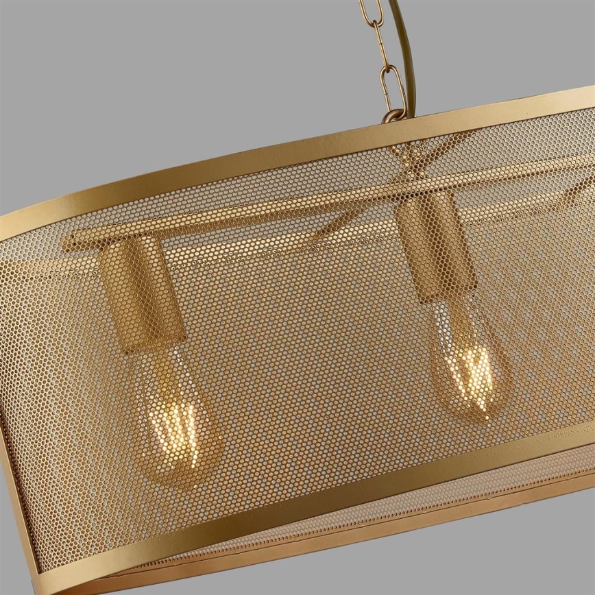 Searchlight - Ljuskrona med kedja FISHNET 4xE27/60W/230V guld