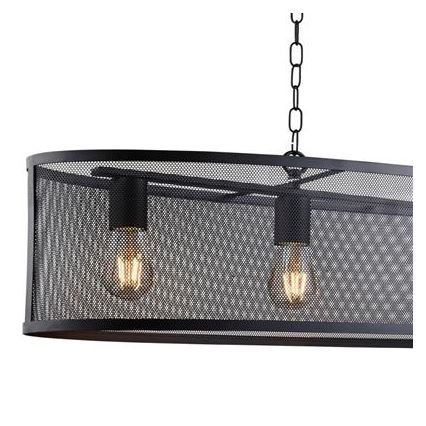 Searchlight - Ljuskrona med kedja FISHNET 4xE27/60W/230V svart