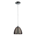 Searchlight - Ljuskrona med textilsladd 1xE27/60W/230V diameter 19 cm brun