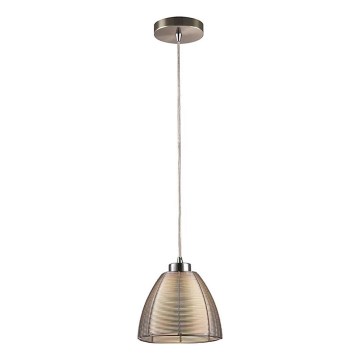 Searchlight - Ljuskrona med textilsladd 1xE27/60W/230V diameter 19 cm skinande krom
