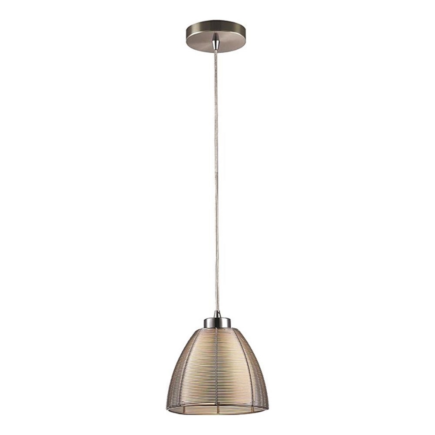 Searchlight - Ljuskrona med textilsladd 1xE27/60W/230V diameter 19 cm skinande krom