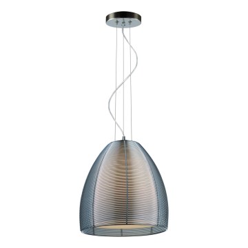 Searchlight - Ljuskrona med textilsladd 1xE27/60W/230V diameter 30 cm skinande krom