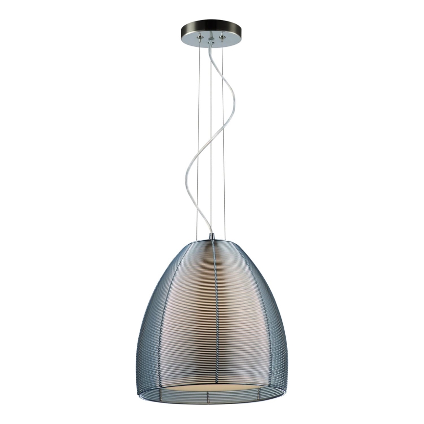 Searchlight - Ljuskrona med textilsladd 1xE27/60W/230V diameter 30 cm skinande krom