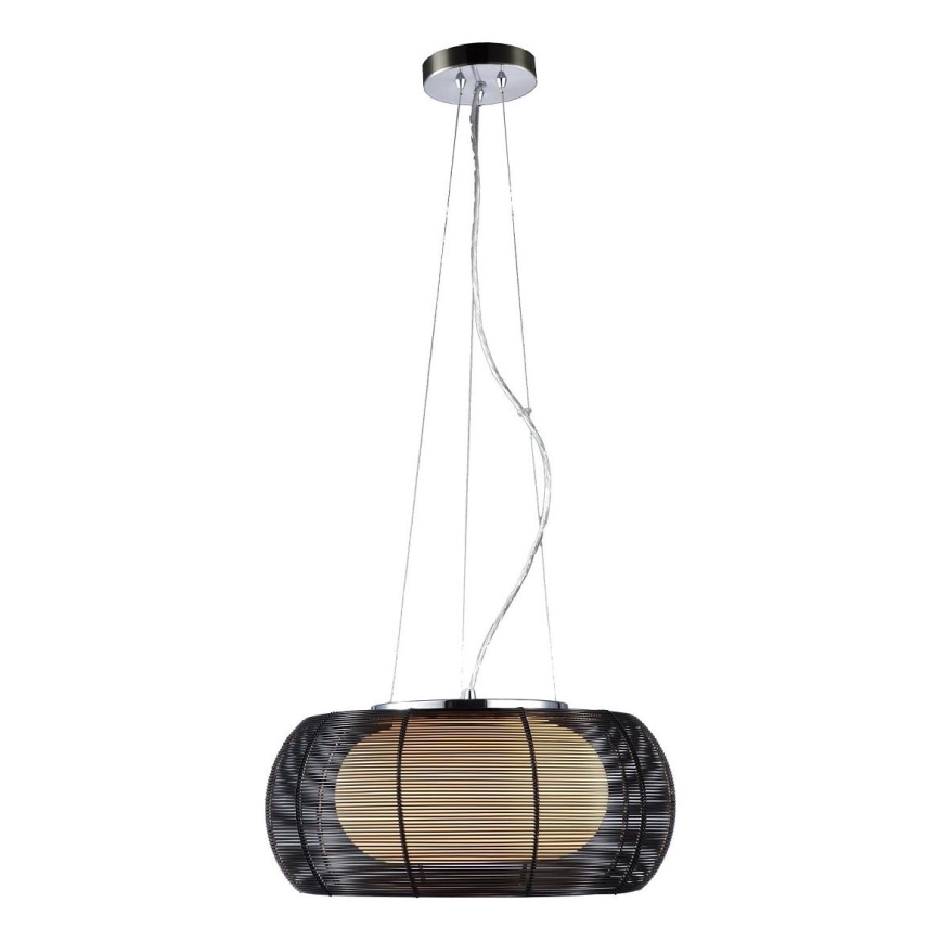 Searchlight - Ljuskrona med textilsladd 2xE27/60W/230V diameter 40 cm svart