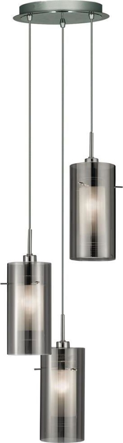 Searchlight - Ljuskrona med textilsladd DUO 3xE14/60W/230V antracit