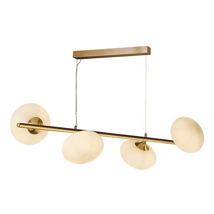 Searchlight - Ljuskrona med textilsladd PEBBLE 4xG9/33W/230V mässing