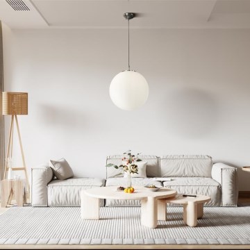 Searchlight - Ljuskrona med upphängningsrem ATOM 1xE27/60W/230V vit/skinande krom