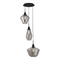 Searchlight - Ljuskrona med upphängningsrem MIA 3xE27/60W/230V svart