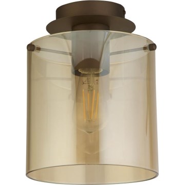 Searchlight - Taklampa SWEDEN 1xE27/60W/230V Ø 22 cm brun/rökfärgad