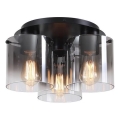 Searchlight - Taklampa SWEDEN 3xE27/60W/230V Ø 39 cm svart/rökfärgad