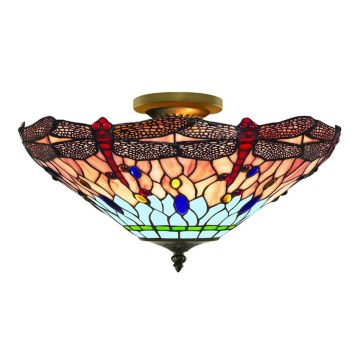 Searchlight - Tiffany takmonterad taklampa DRAGONFLY 3xE14/40W/230V