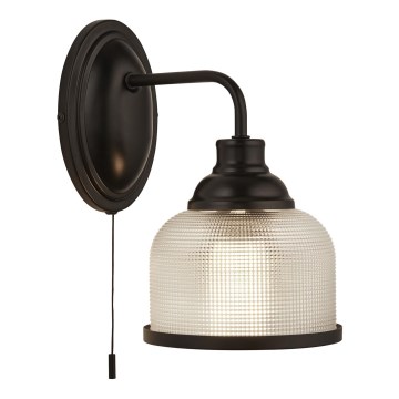 Searchlight - Vägglampa BISTRO 1xE27/60W/230V svart