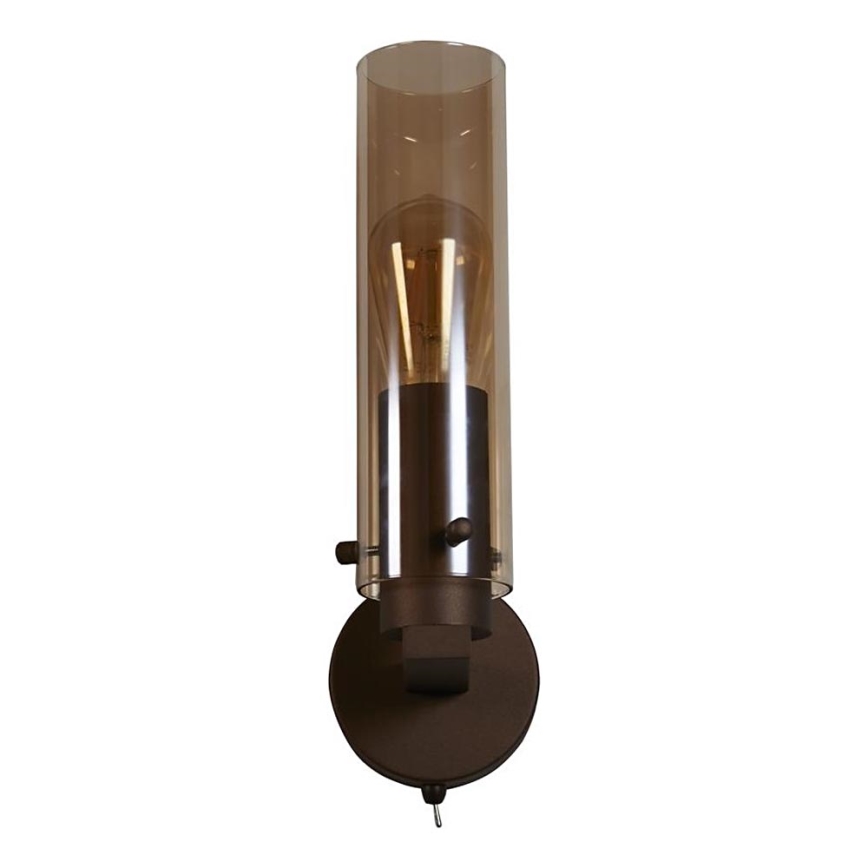 Searchlight - Vägglampa SWEDEN 1xE27/60W/230V brun/rökfärgad