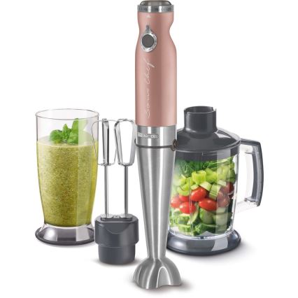 Sencor - Stavmixer 4-i-1 1200W/230V rostfritt stål/roséguld