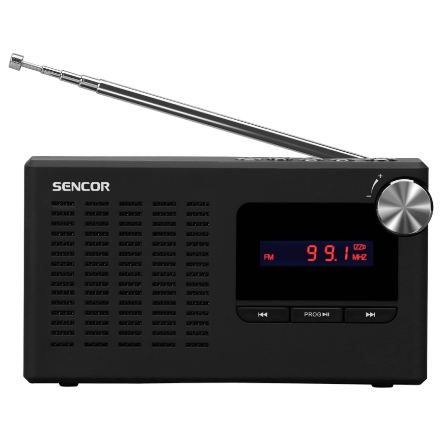 Sencor - Bärbar PLL FM-radiomottagare 5W 800 mAh 3,7V USB och MicroSD