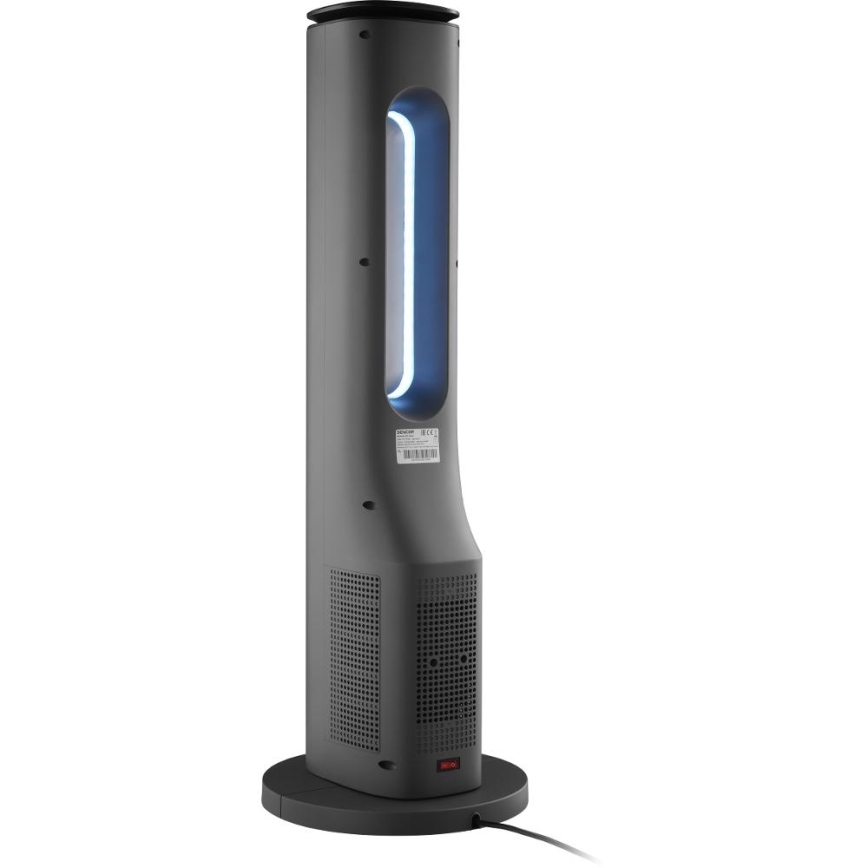 Sencor - Bladlös tornfläkt med keramisk värme 1200/2000 W/230 V, antracit + fjärrkontroll
