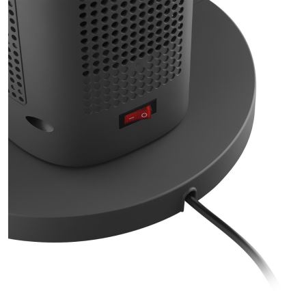 Sencor - Bladlös tornfläkt med keramisk värme 1200/2000 W/230 V, antracit + fjärrkontroll