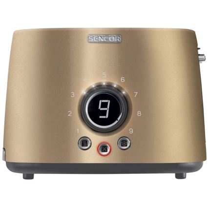 Sencor - Brödrost med två fack och värmeplatta 1000W/230V beige