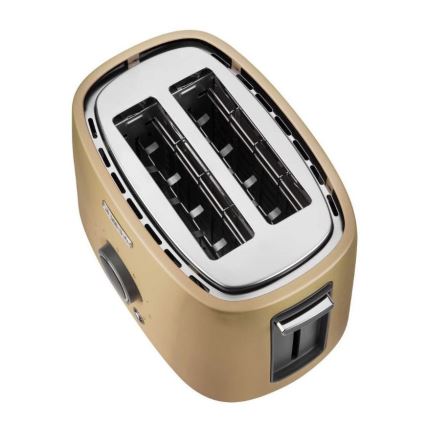 Sencor - Brödrost med två fack och värmeplatta 1000W/230V beige
