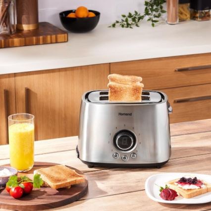 Sencor - Brödrost med två fack och värmeplatta 1000W/230V silver