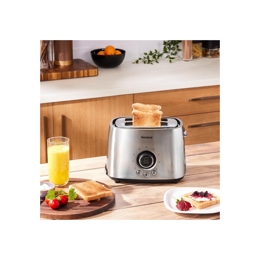Sencor - Brödrost med två fack och värmeplatta 1000W/230V silver