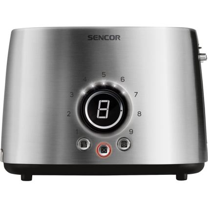 Sencor - Brödrost med två fack och värmeplatta 1000W/230V silver