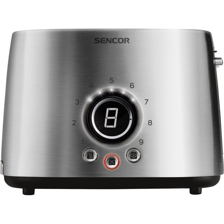 Sencor - Brödrost med två fack och värmeplatta 1000W/230V silver