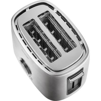 Sencor - Brödrost med två fack och värmeplatta 1000W/230V silver
