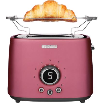 Sencor - Brödrost med 2 fack och värmegaller 1000W/230V rosa