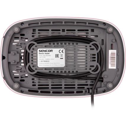 Sencor - Brödrost med 2 fack och värmegaller 1000W/230V rosa