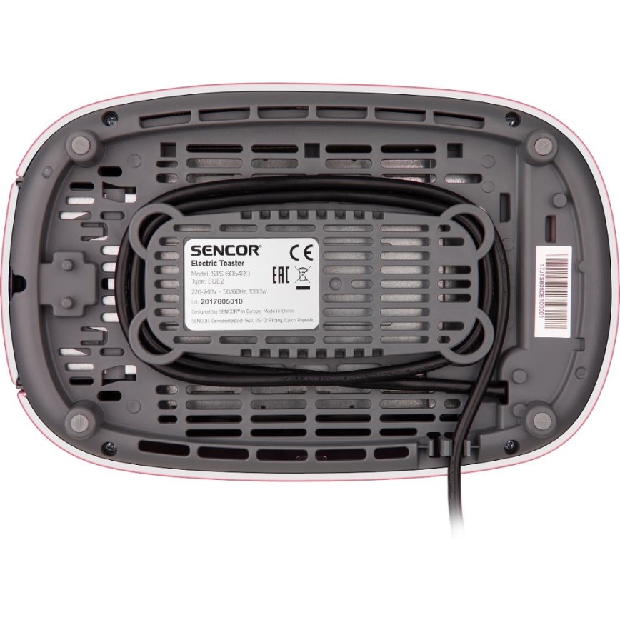 Sencor - Brödrost med 2 fack och värmegaller 1000W/230V rosa