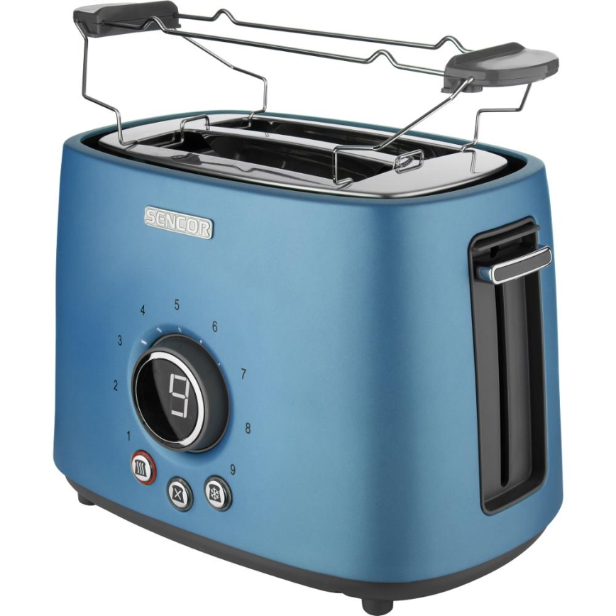 Sencor - Brödrost med två fack och värmegaller 1000W/230V blå