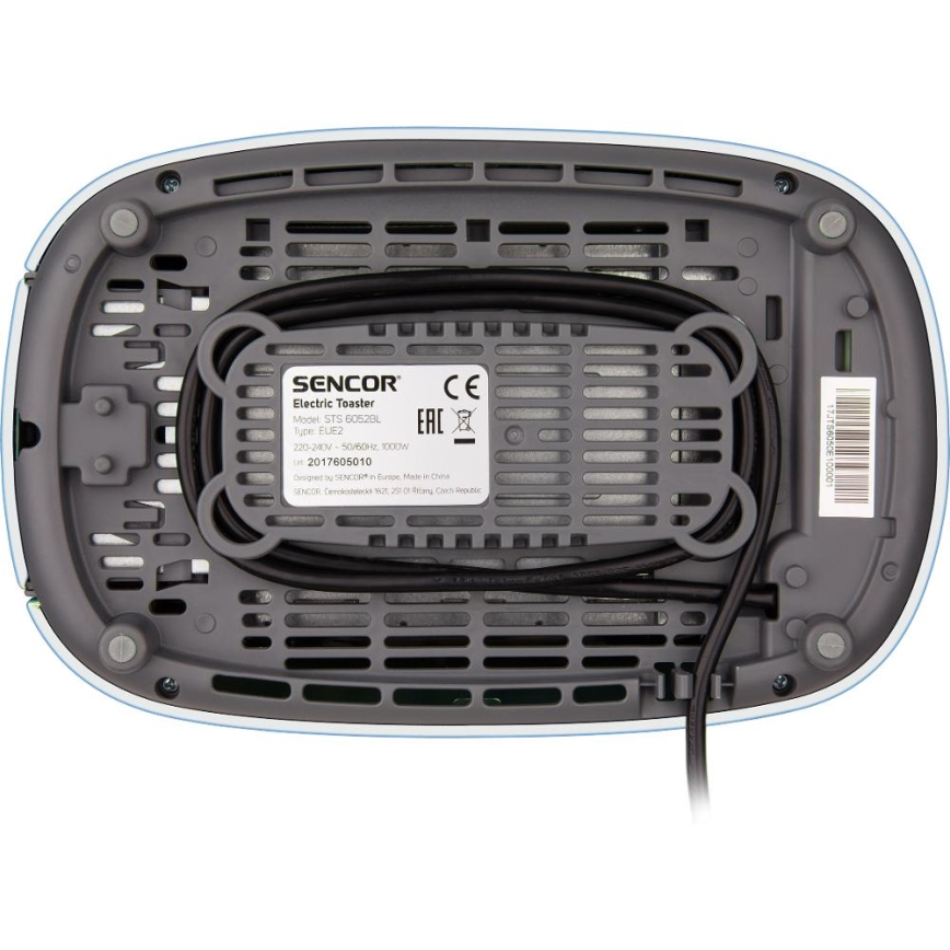 Sencor - Brödrost med två fack och värmegaller 1000W/230V blå