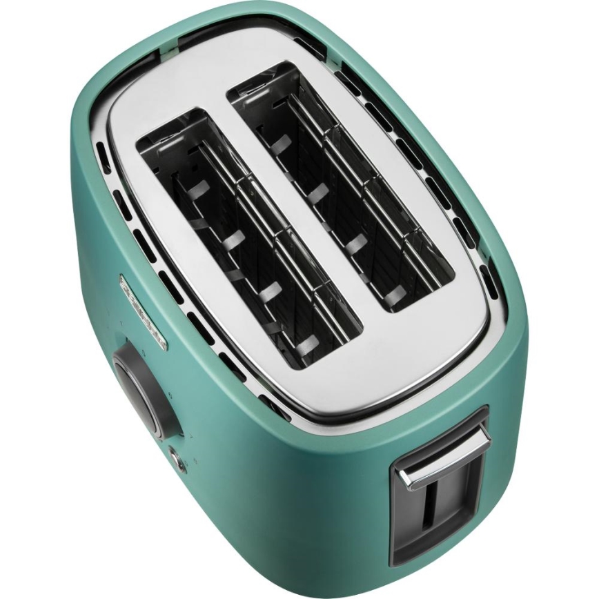 Sencor - Brödrost med två fack och värmehylla 1000W/230V mintgrön