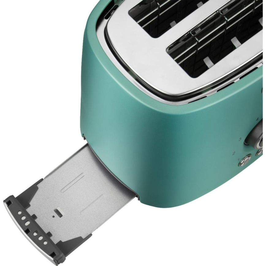 Sencor - Brödrost med två fack och värmehylla 1000W/230V mintgrön