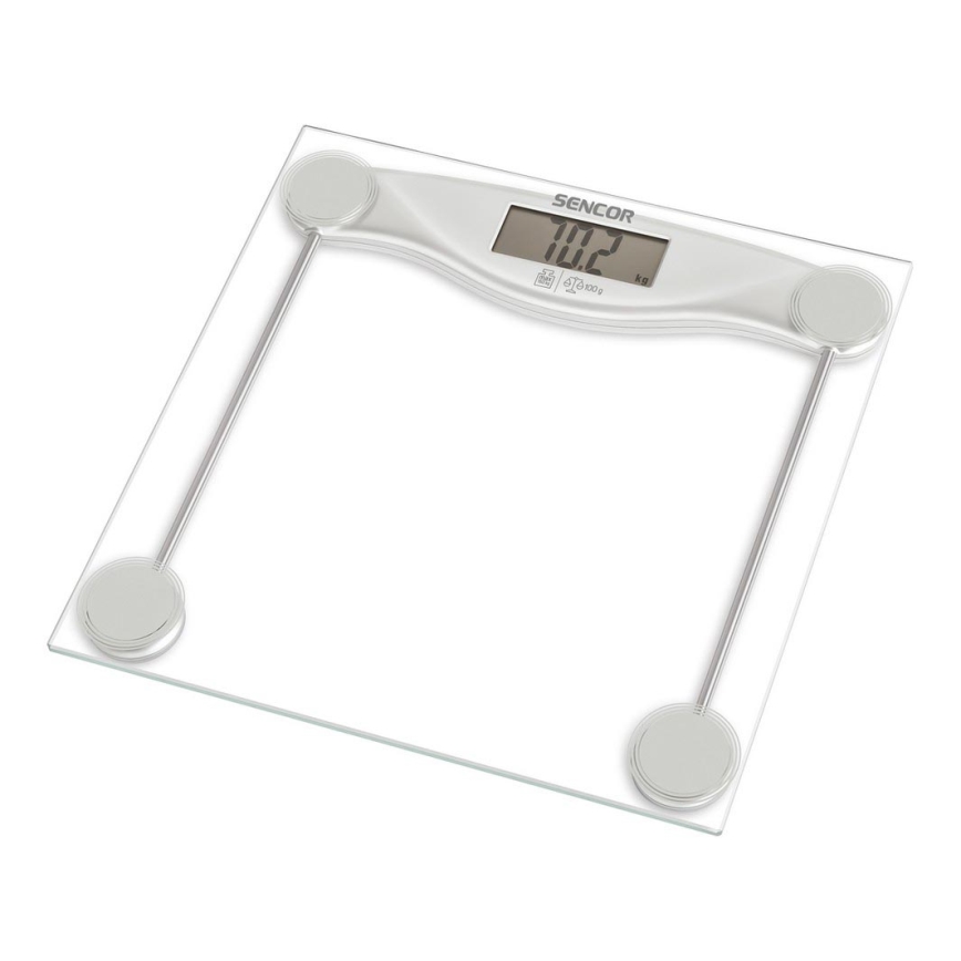 Sencor - Digital personvåg med LCD-skärm 1xCR2032